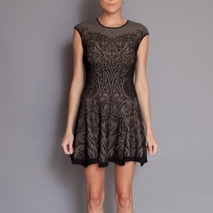 Tattoo Lace Jacquard Flared Dress